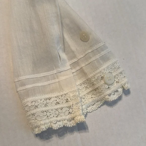 Vintage Neiman Marcus White Lace Detail Button Down Blouse Size XS/S - Picture 6 of 11